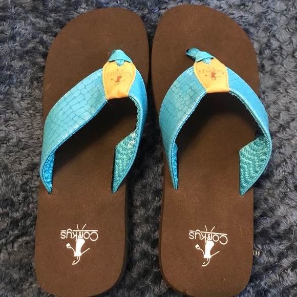 Corkys Shoes Corkys Flip Flops Blue Poshmark